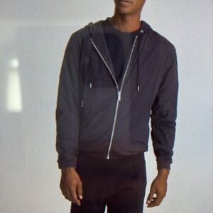 Reiss men’s Masters Hybrid Hooded Reversible Jacket In Navy/ Charcoal Medium